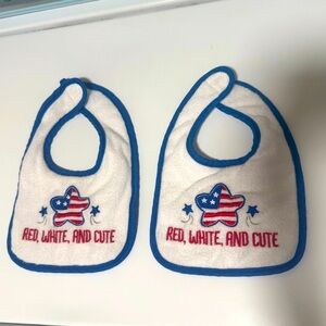 TWIN BUNDLE / Patriotic Baby Bibs - Red, White, and Blue